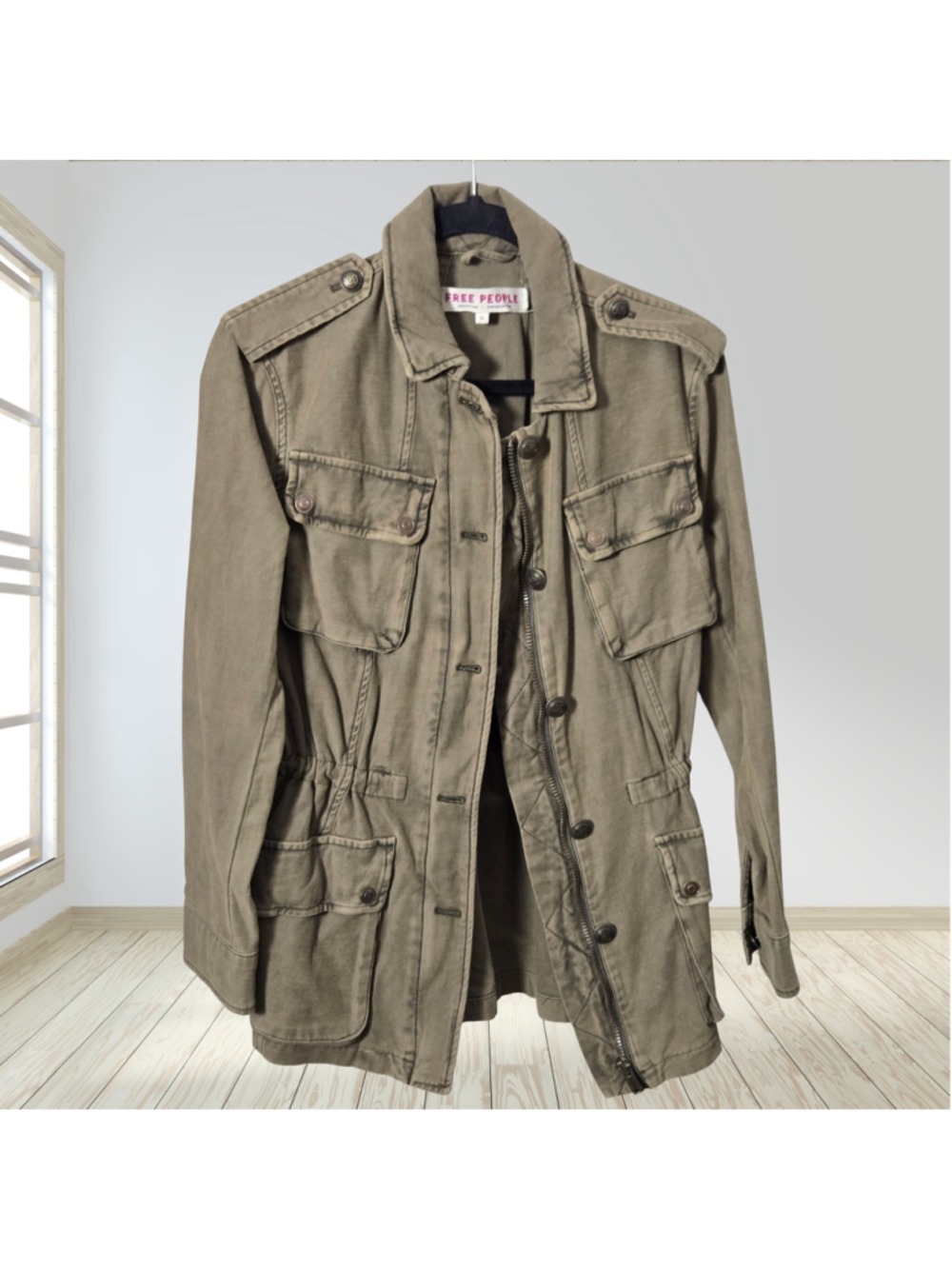 Free People Not Your Brother's Jacket XS Olive Green Military Utility Field